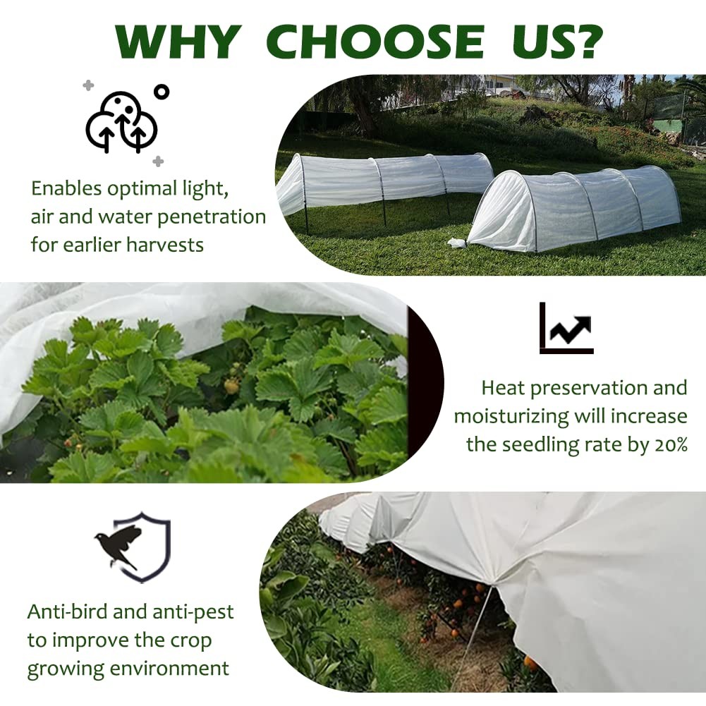 7x25ft Plant Frost Protection Cover Floating Row Frost Cloth for Vegetables