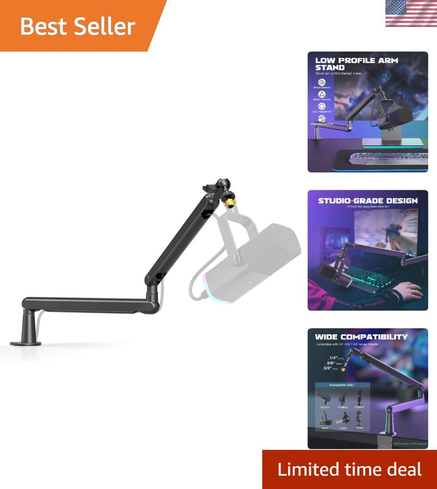 Versatile Adjustable Microphone Boom Arm for Podcasts, Gaming & Video Creation