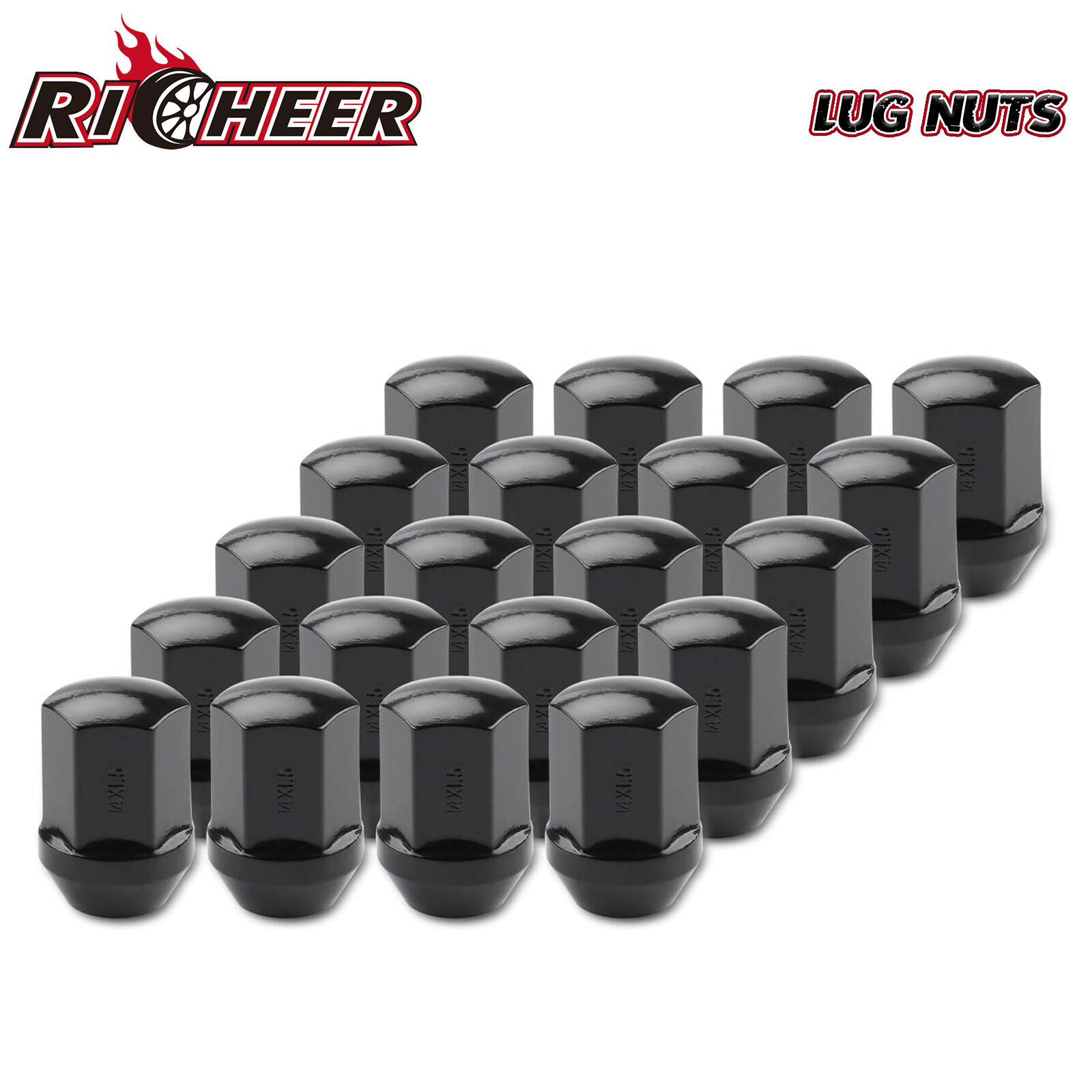 2012-2022 Dodge Ram 1500 OEM Black Lug Nuts 14x1.5 Set of 20 Pieces Mopar