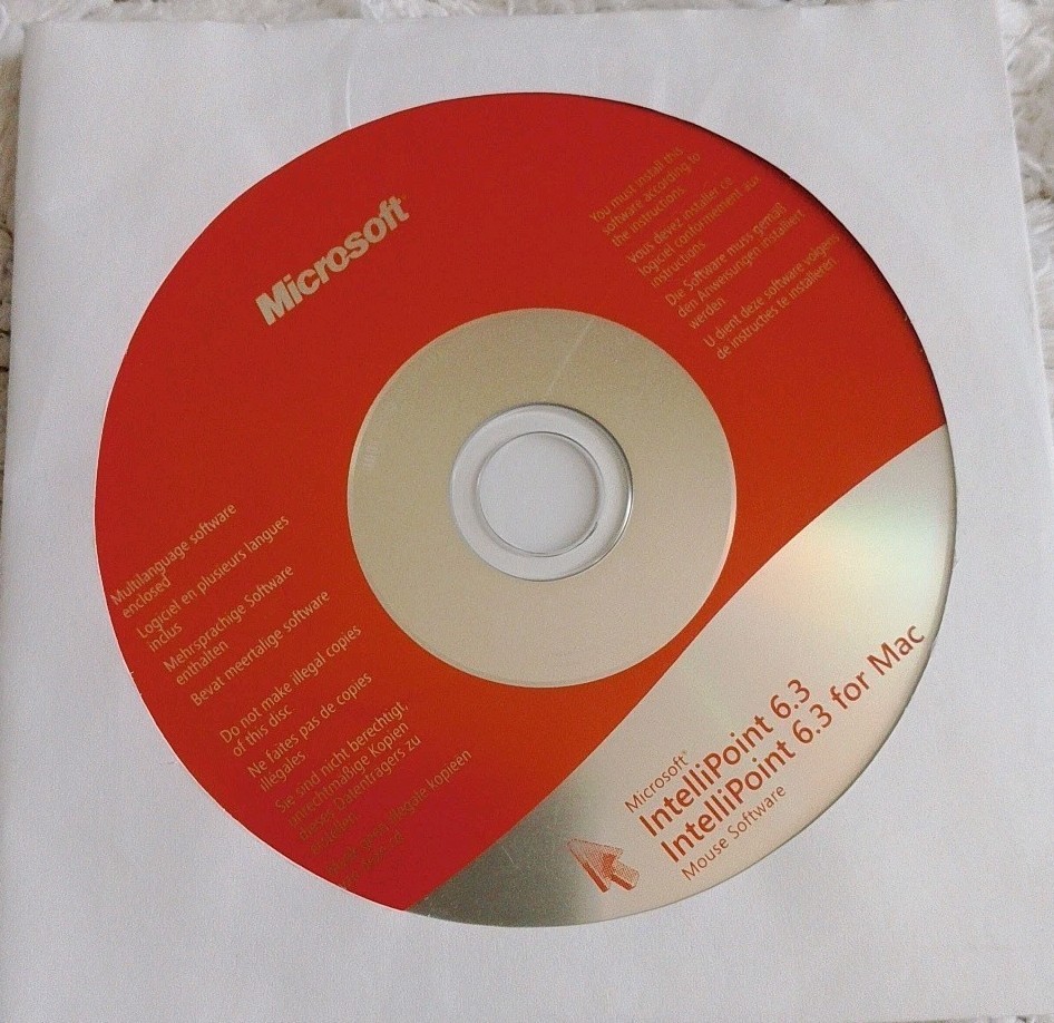 MICROSOFT IntelliPoint 6.3  for Mac on CD ROM disc Mouse Software
