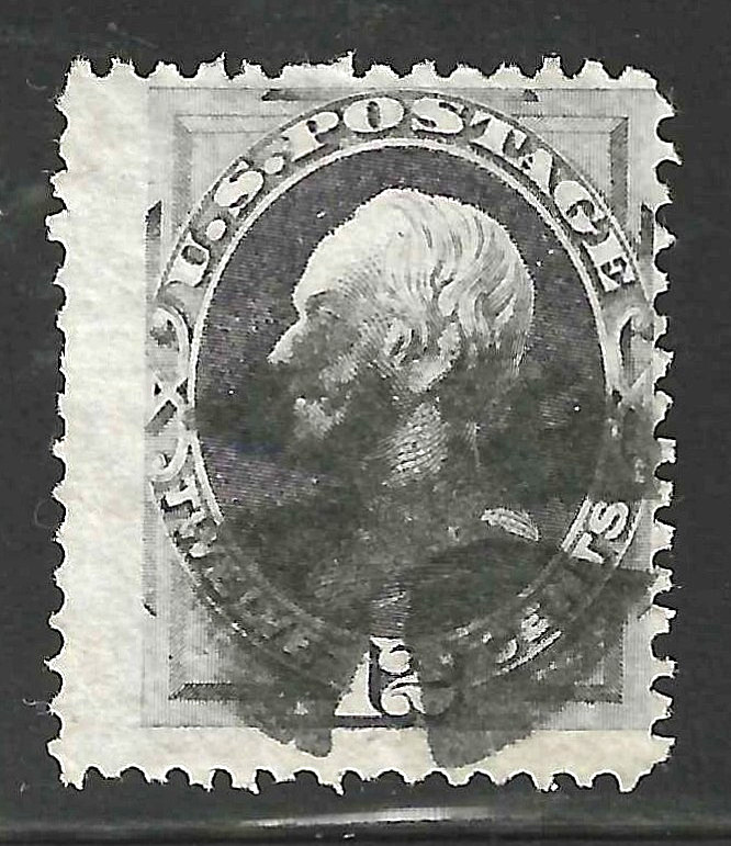 Sc #151 Jumbo Margin Fancy Cancel 12 Cent Clay Banknote 1870-71 $200 US 87A54