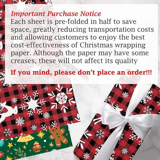 OHOME Christmas Wrapping Paper