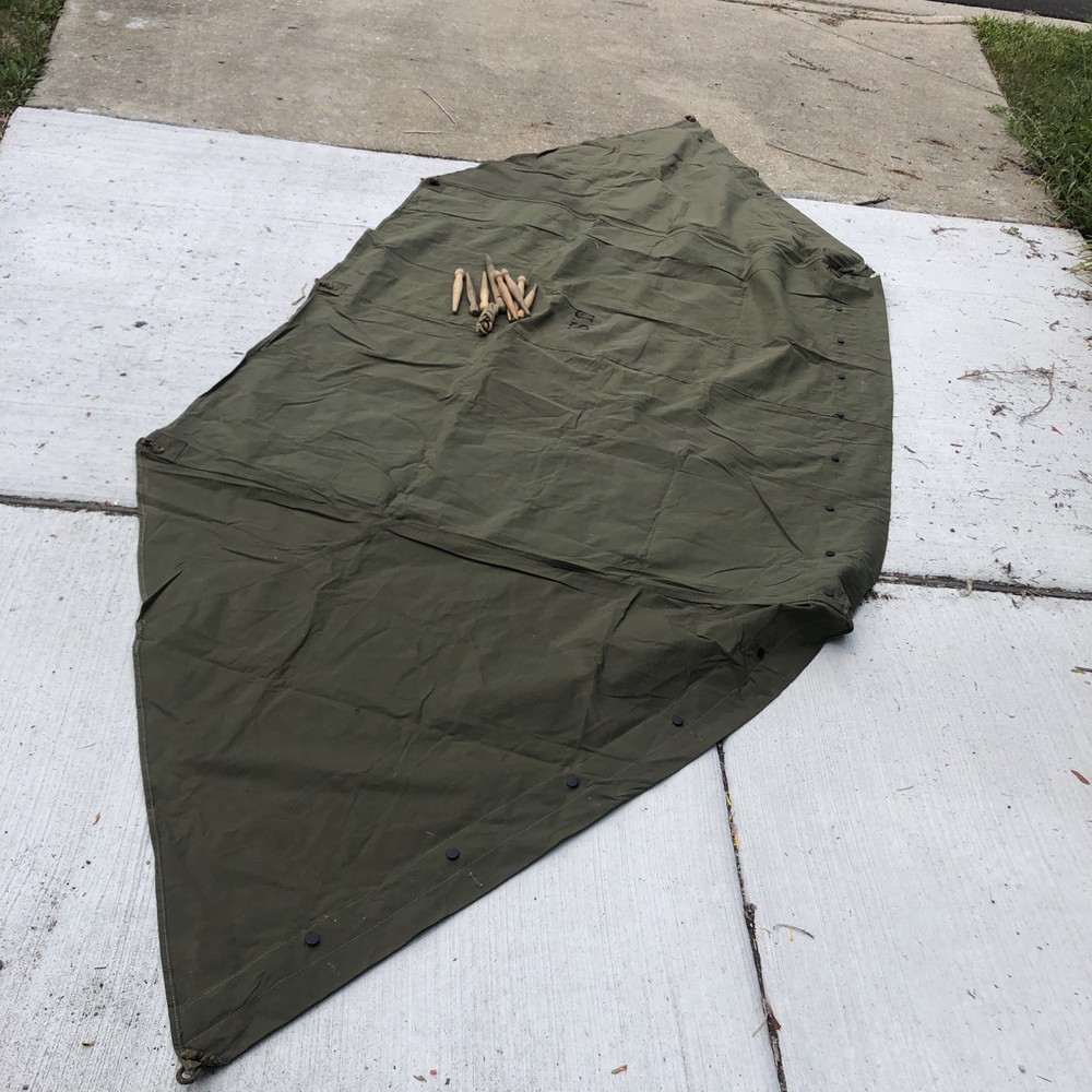 WWII PUP TENT Shelter Half  1945 Dated WW2 army USA USGI Exc Cond