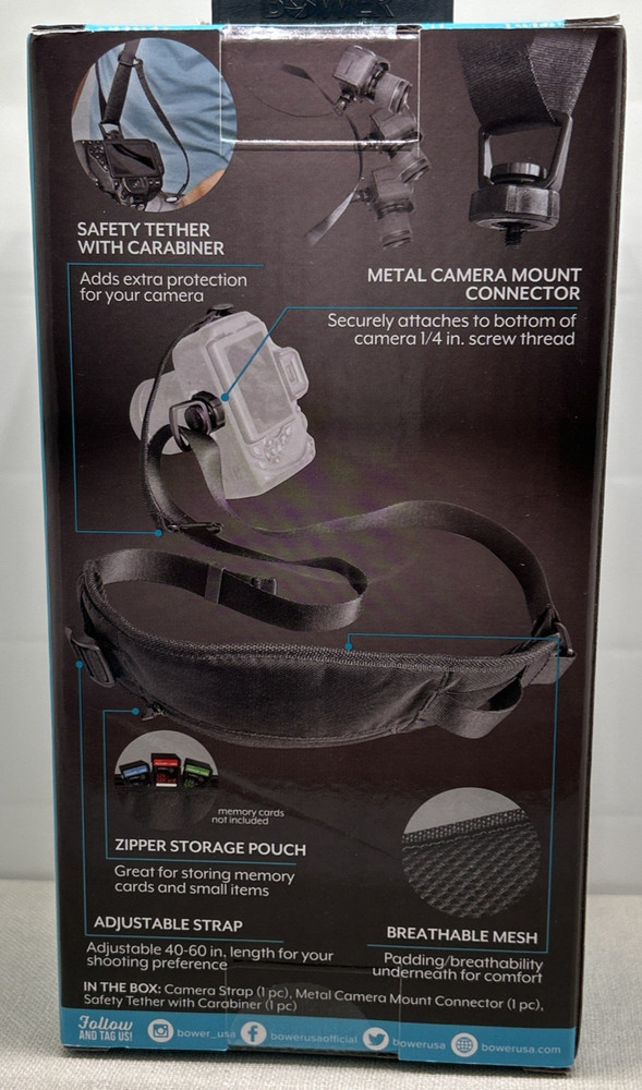 Camera Strap Bower Adjustable Swift-Shot - DSLR Mirrorless & Compact Camera NEW