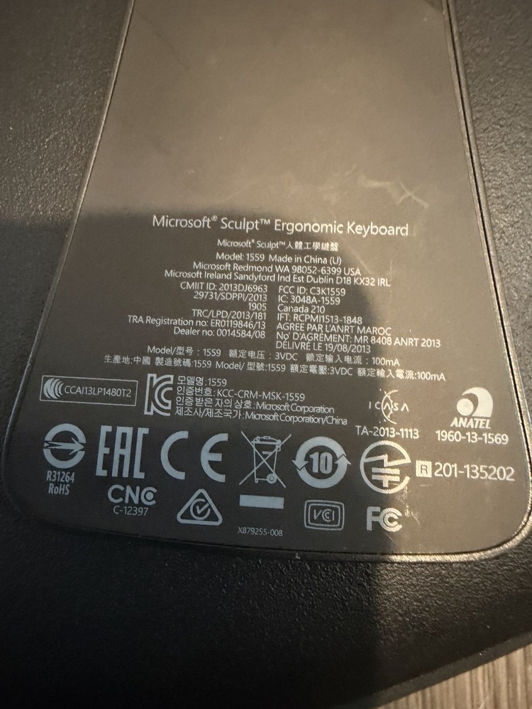 Microsoft Sculpt Ergonomic Keyboard Mouse & Numeric Pad-Set with USB Dongle