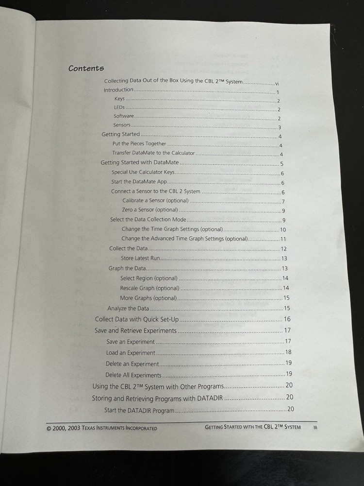 Texas Instruments Getting Started w CBL 2 System USER'S MANUAL