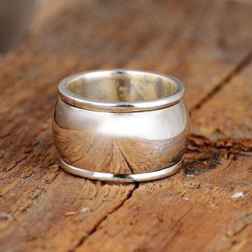 Solid 925 Sterling Silver Spinner Band & Statement Handmade Ring All Size