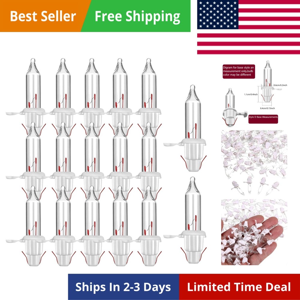 200 Count Replacement Christmas Tree Light Bulbs 2.5v 0.425 Watt Mini Replace...