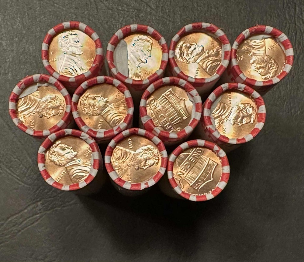 2016 D Lincoln Cent (4) Roll Lot OBW Uncirculated