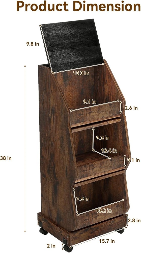 ARTETHYS Potato Storage Bin Movable Bread Box