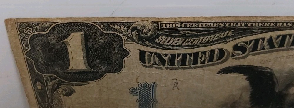 1899 1$ Black Eagle Silver Certificate - Serial# M12110321A (CIRCULATED)