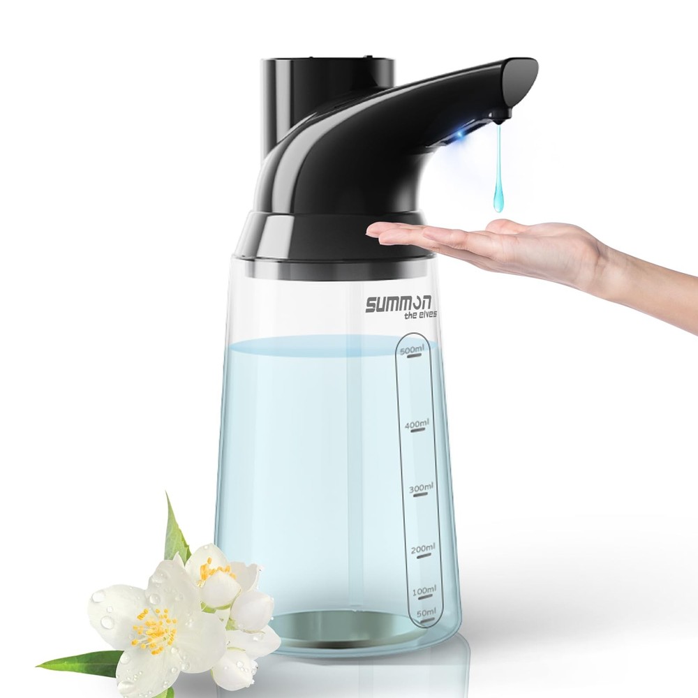 Summon The Elves Automatic Liquid Soap Dispenser Touchless,Black 4-Level Adju...