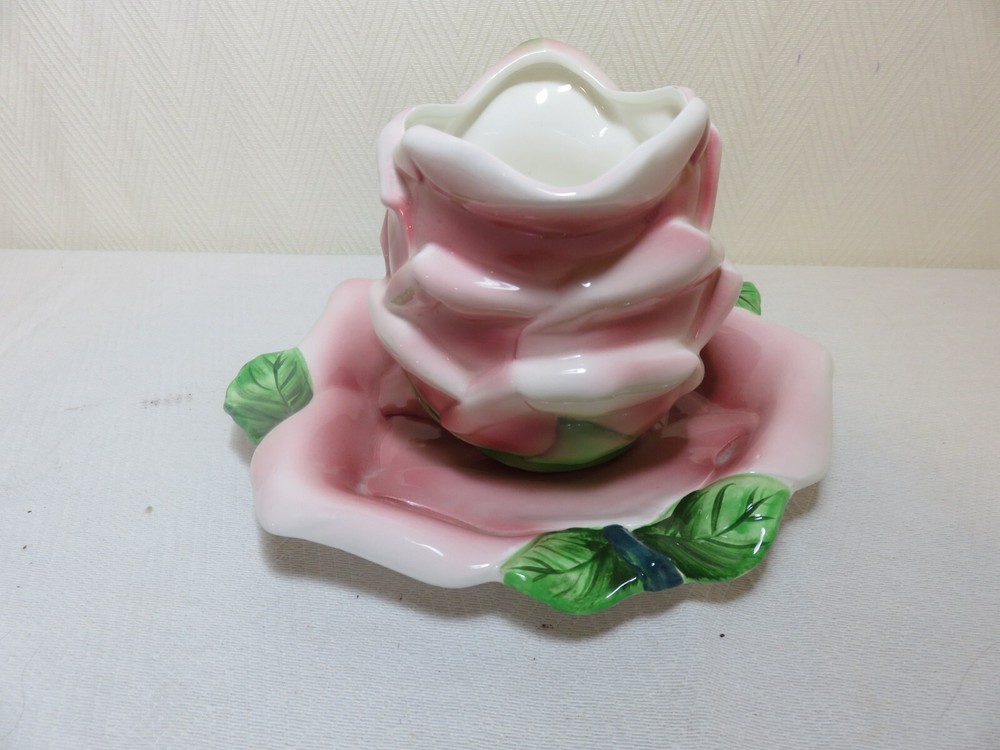 PY Japan ceramic countess rose pitcher and underplate