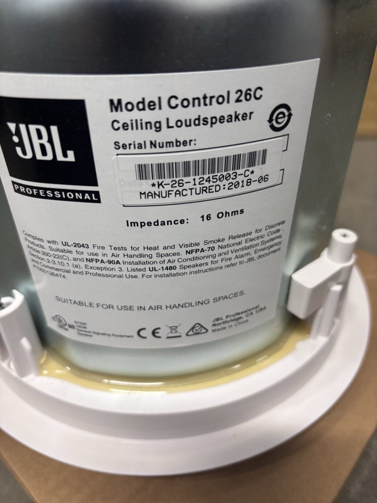JBL Control 26C Ceiling Speaker White Very Good Condition