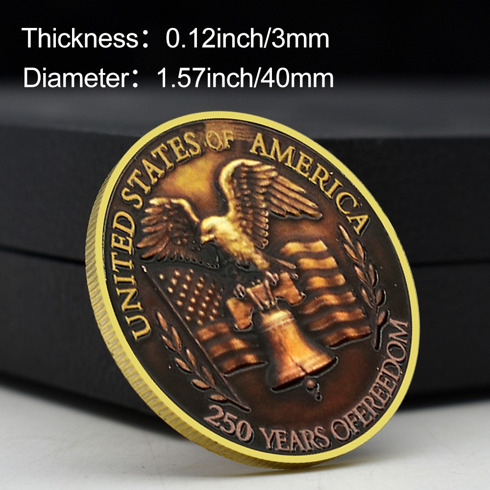 1776-2026 USA 250 Years Freedom Coin | Eagle Liberty Bell Collectible Medal