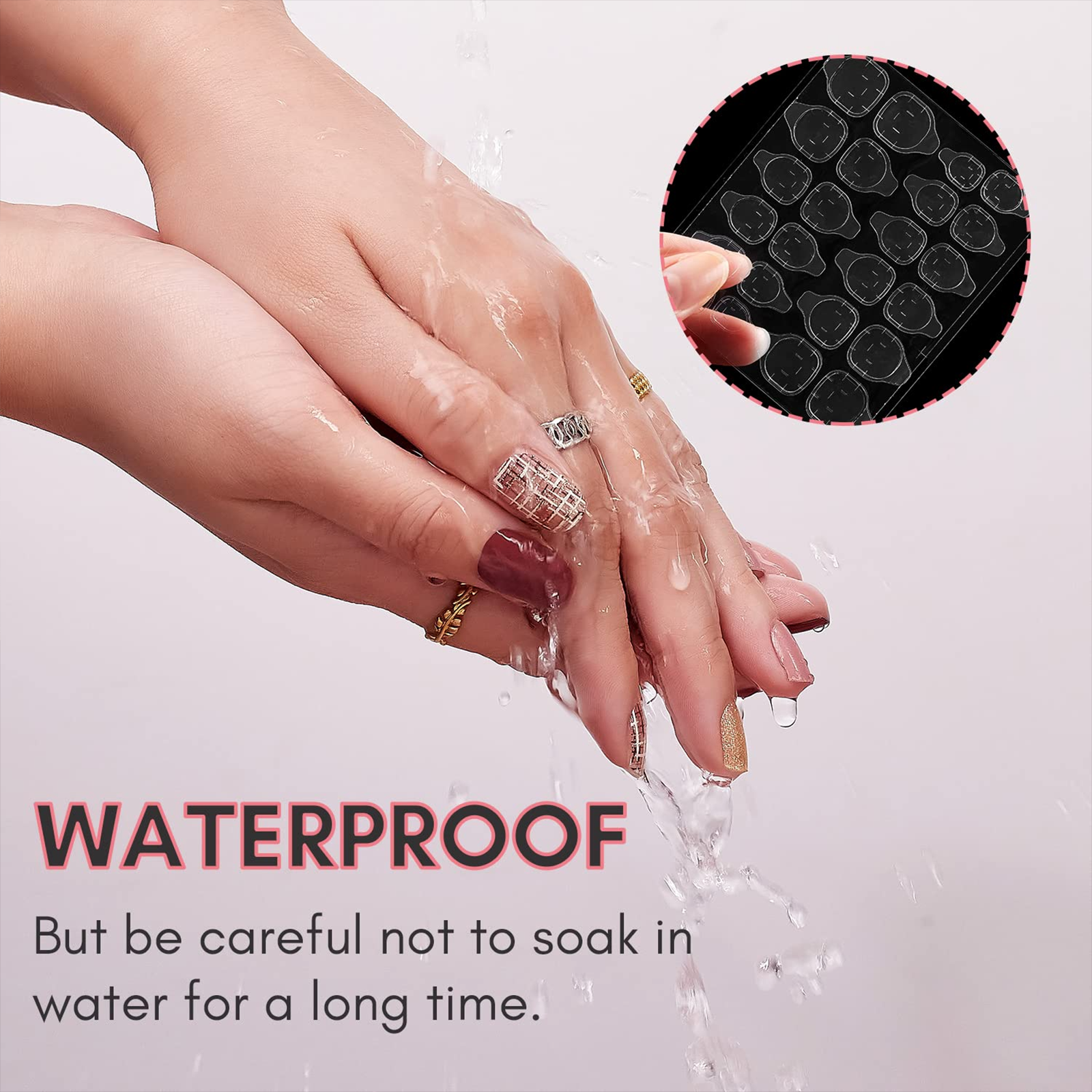 Double-Sided Nail Glue Tape Sticker Adhesive Tabs for Press on Nails 3-40 Sheet