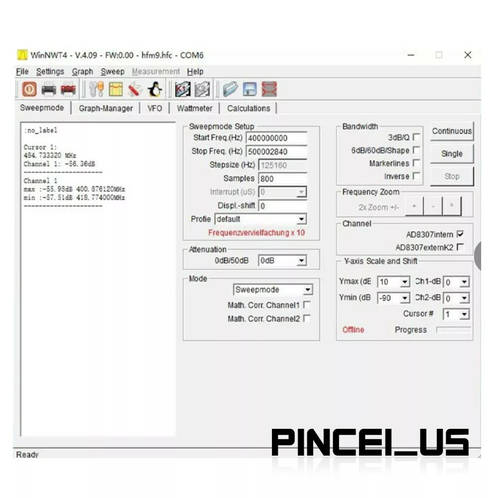 35-4400M USB Spectrum Analyzer Tracking Source RF Frequency Domain Analysis Tool