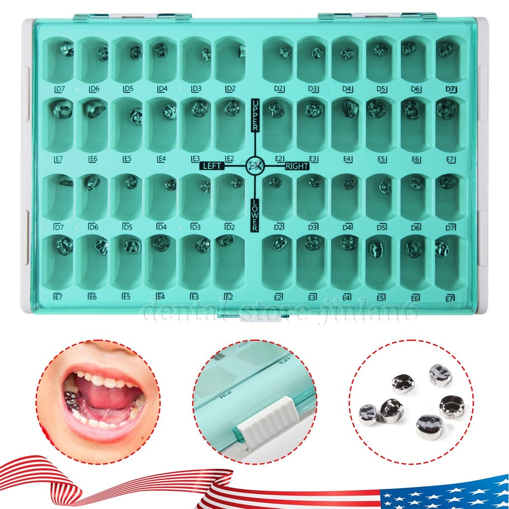 48 ASSORTED PRIMARY MOLAR STAINLESS STEEL CROWNS - COMPLETE KIT