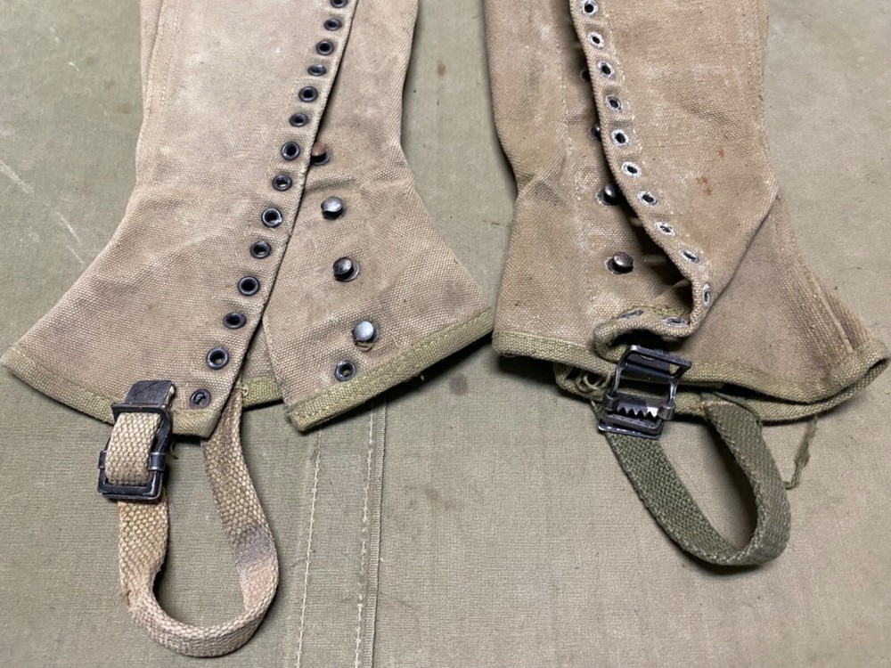 ORIGINAL WWII US ARMY M1938 COMBAT FIELD LEGGINGS- SIZE 2R