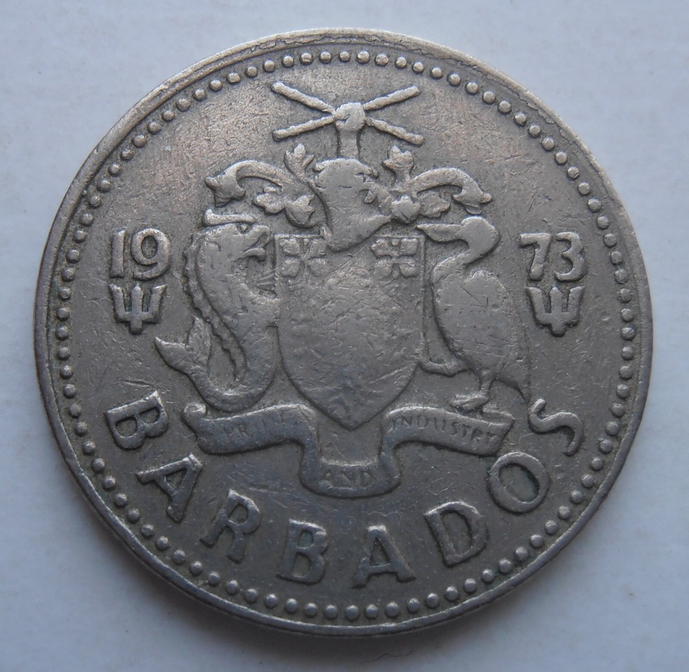 BARBADOS 25 CENTS 1973