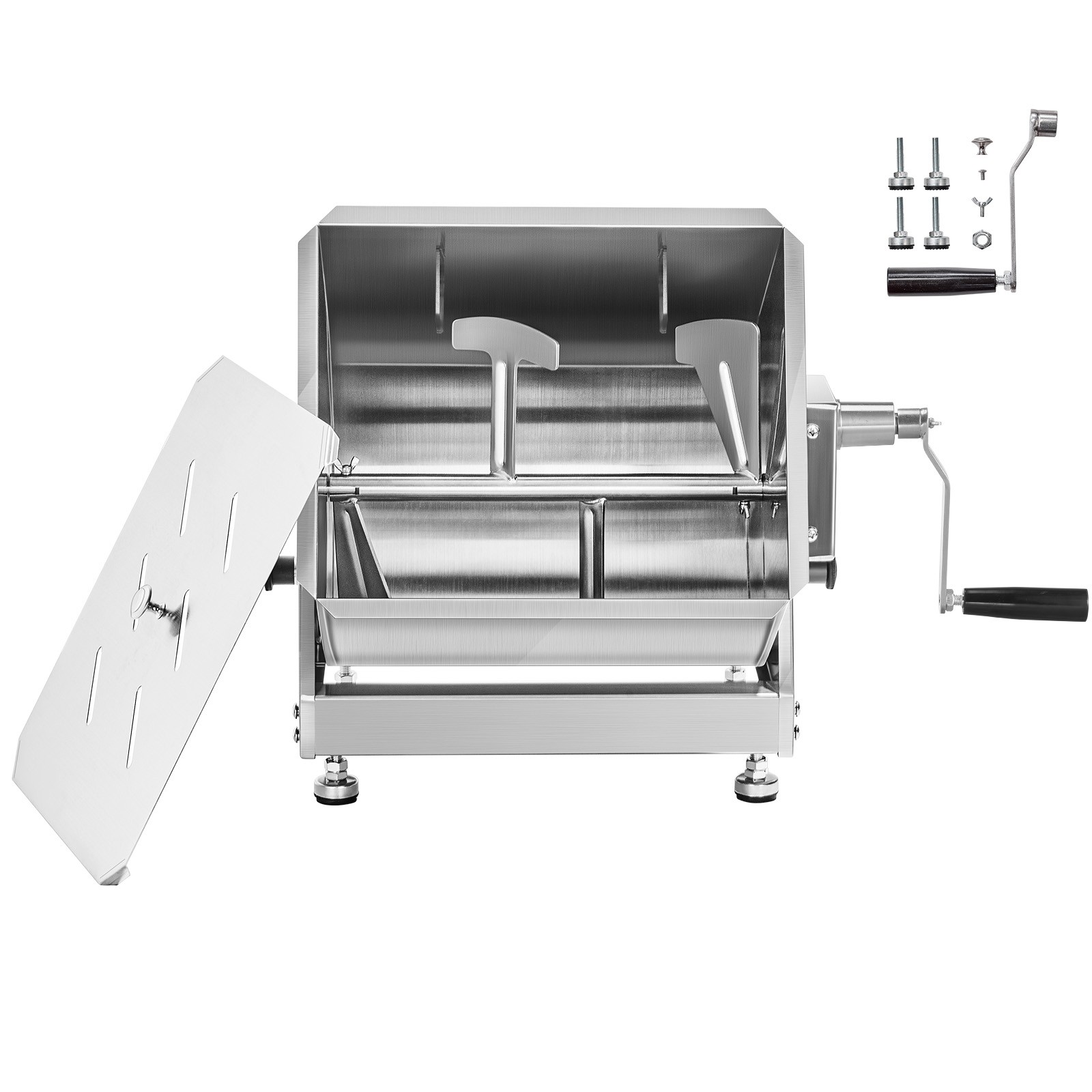 60LB Tilt Manual Meat Mixer Hand Meat Sausage Mixer Machine Stainless Steel