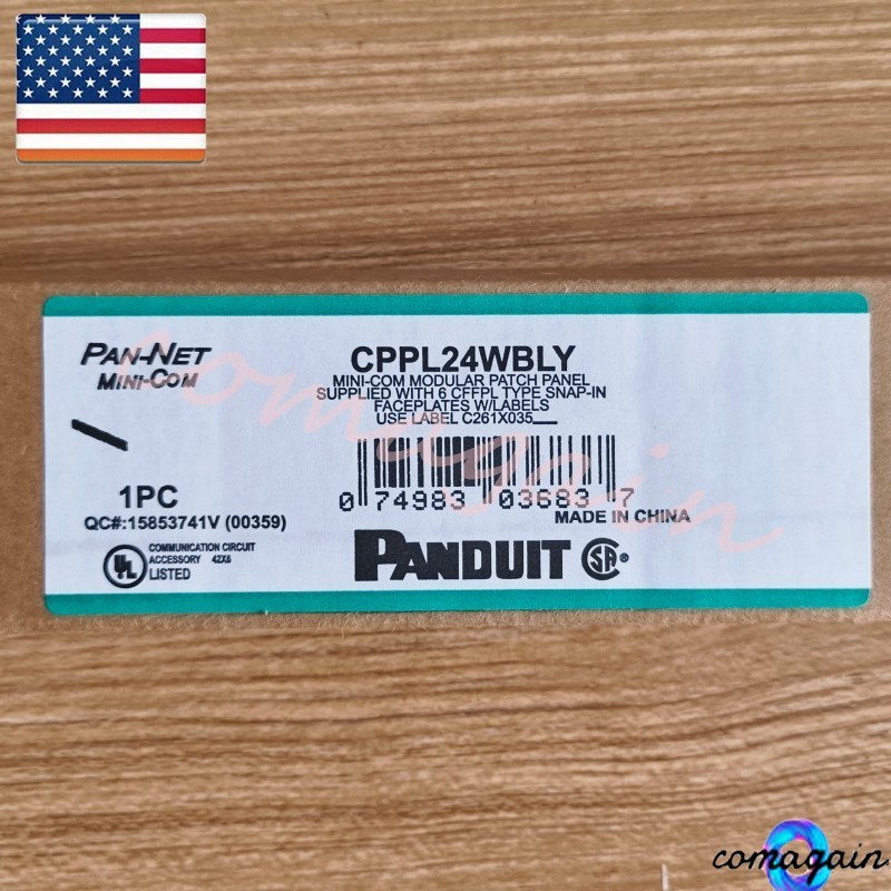 Mini Com Modular Patch Panel For Panduit CPP24WBLY w/ Faceplates Fits Cat 6, 5E