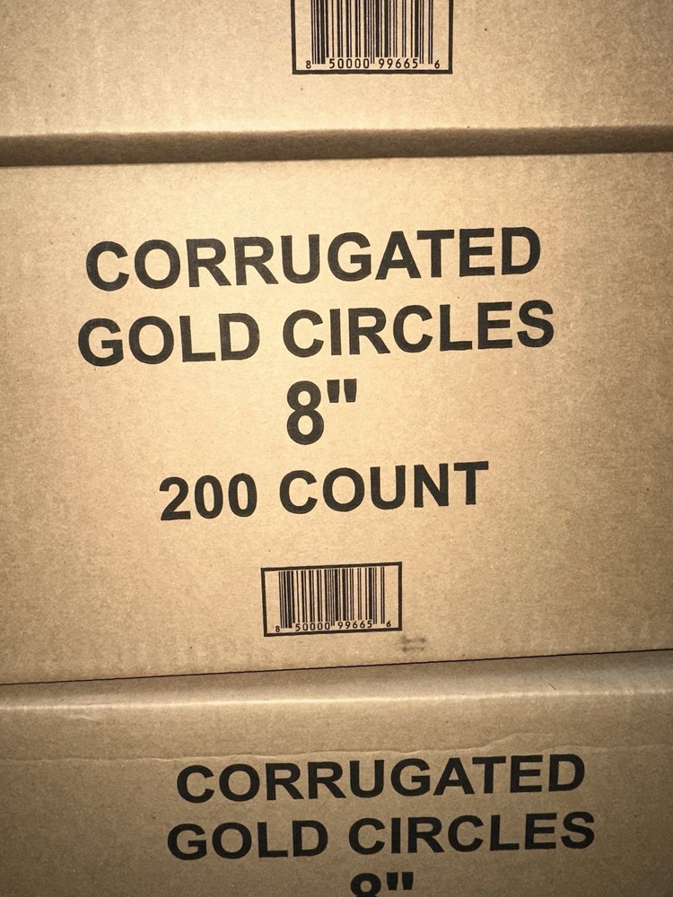 8" Gold Laminated Corrugated Cake Circle - 200/Case