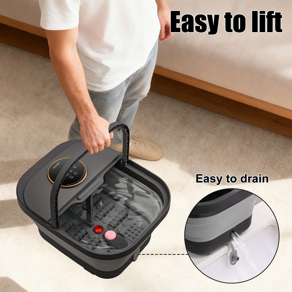 Foot Spa Bath Massager with Heat, Bubble, Temperature Control, Remote Control...