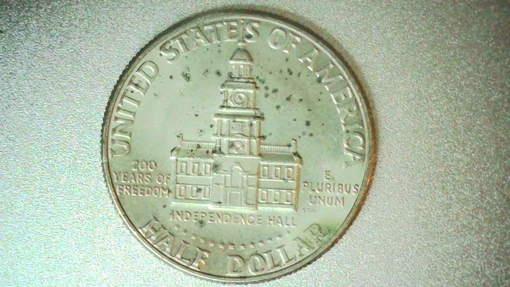 1976D Kennedy Half Dollar Error Coin - Filled "D" Mint Mark Error - 1236