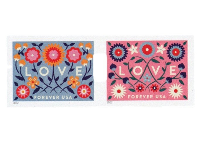 2022 USPS SHEET OF 20 FIRST CLASS LETTER STAMPS LOVE 78¢
