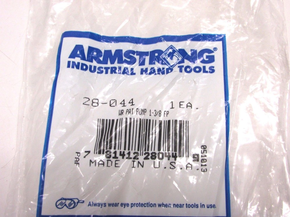 NEW! ARMSTRONG TOOLS 1-3/8" OPEN END PUMP WRENCH, THIN PATTERN, #28-044