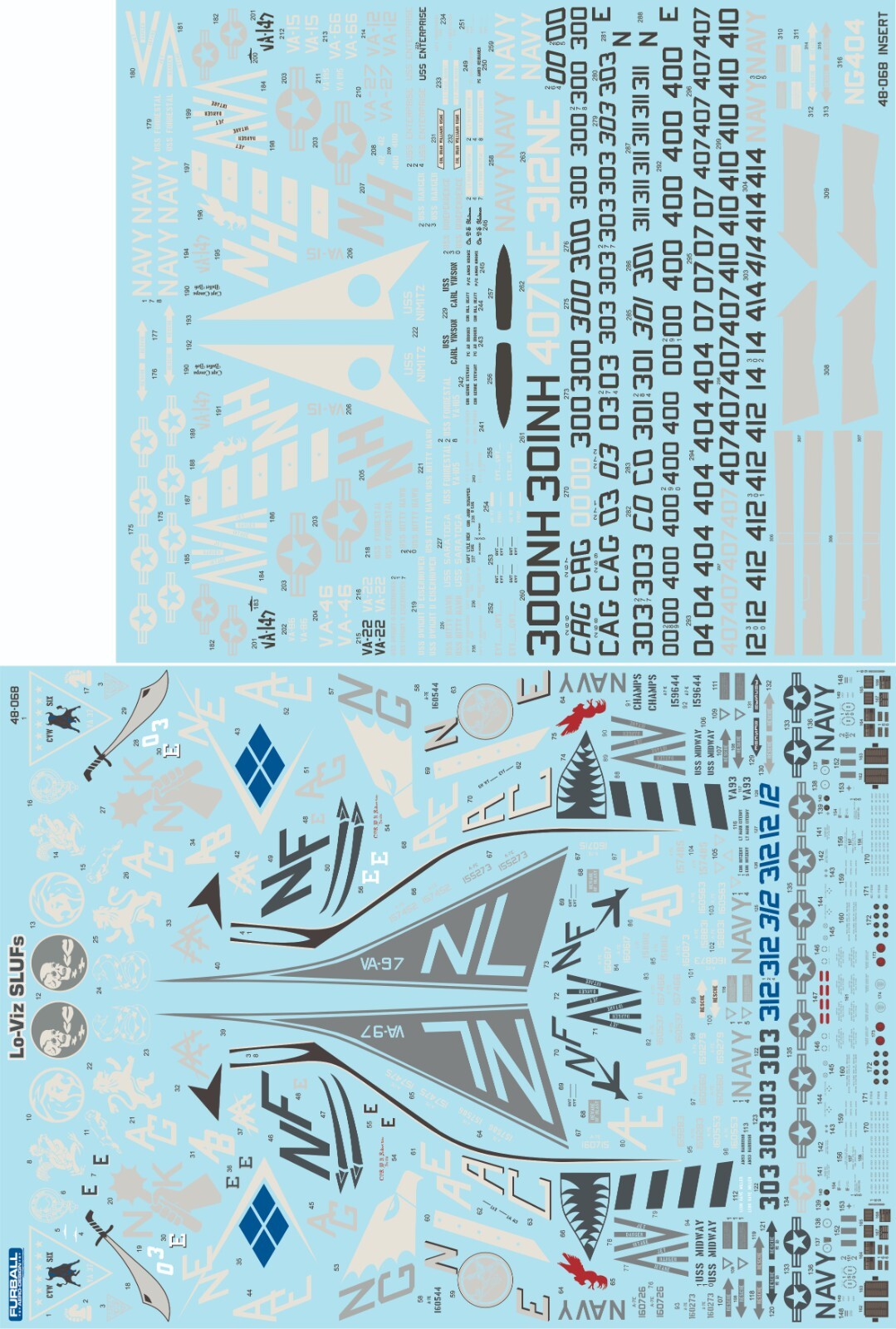 1/48 Furball A-7E "Lo-Viz SLUFs" Decals for the Hasegawa Kit
