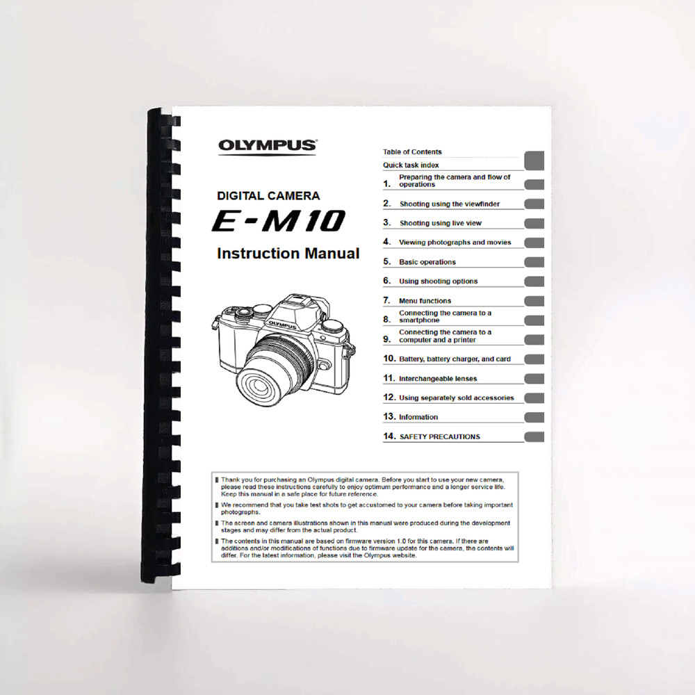 Olympus E-M10 Digital Camera INSTRUCTION MANUAL