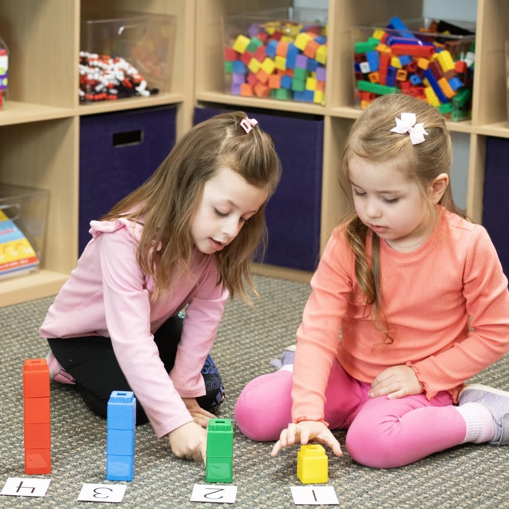 Jumbo Unifix Cubes 20 Pack Multicolor Math Manipulatives for Pre-K Learning