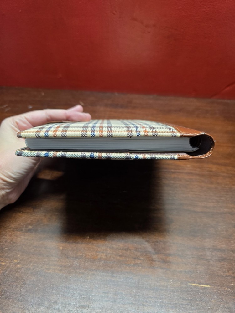 Plaid Leatherette Journal With Button Closure