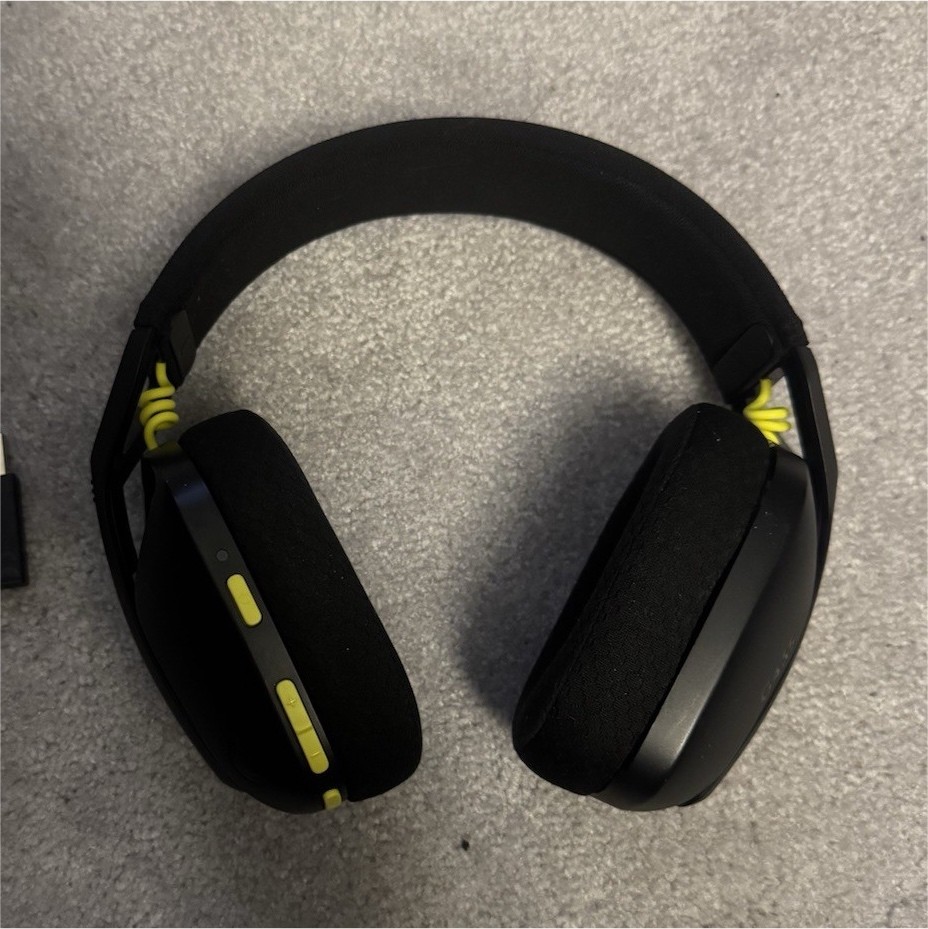 Logitech G435 LIGHTSPEED Wireless USB Headset Black Yellow Adjustable Headband