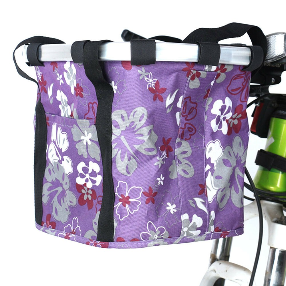 Multi Purpose Bicycle Basket Folding Remove Handlebar Metal Aluminum Frame Baske