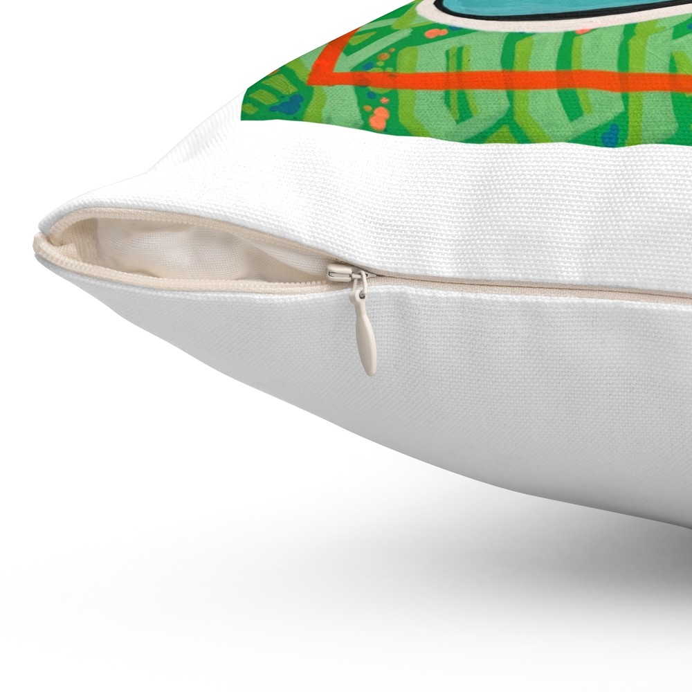 Tropical Oasis - Original Art on Spun Polyester Square Pillow