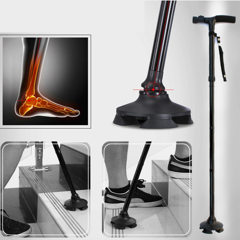 Retractable Straight Posture Cane Walking Adjustable Collapsible Walking Stick