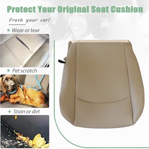 Priprilod Lower Perforated Leather Driver Side Bottom Replacement Seat Cover