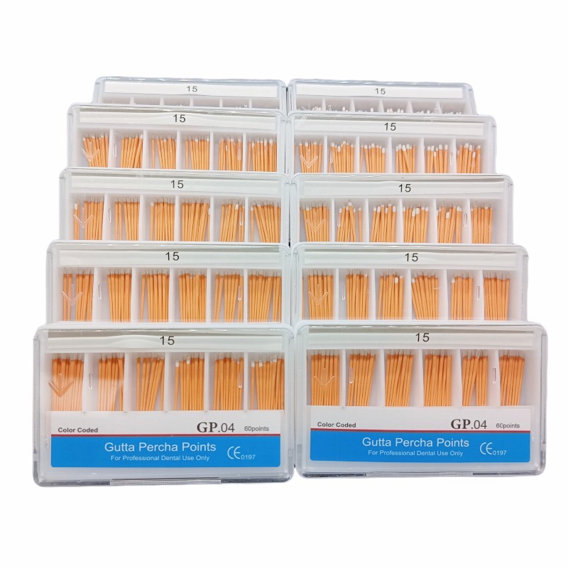 60 Points Dental Endo Gutta Percha Points Tips Color Code 0.04 Taper