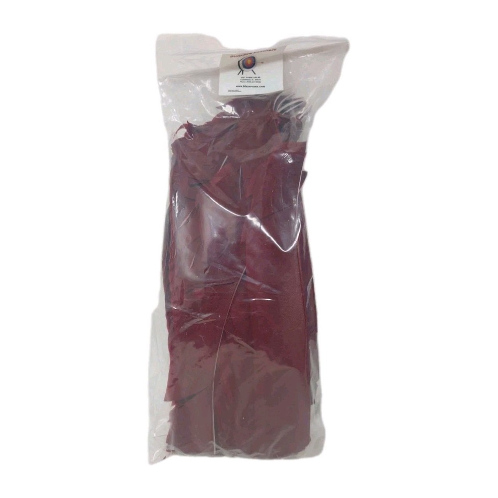 100 Pack Bullseye Feathers FULL LENGTH 9" Right Wing: Solid Deep Crimson Red