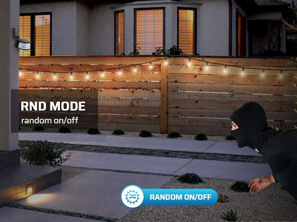 DEWENWILS Motion Sensor Plug Outdoor 50FT Detection 4 Modes Weatherproof