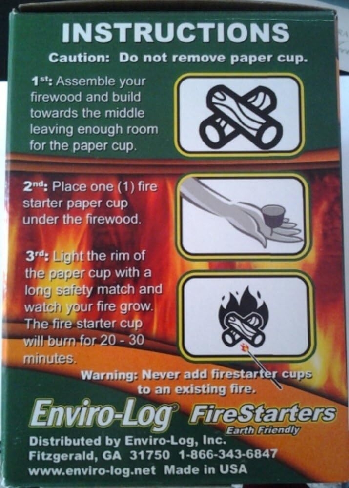 NEW Enviro-Log Environment Friendly Firestarters 2 PACK (48 Firestarters) for Fi