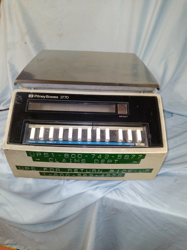 Vintage Pitney Bowes 3770 postal scale working ups usps