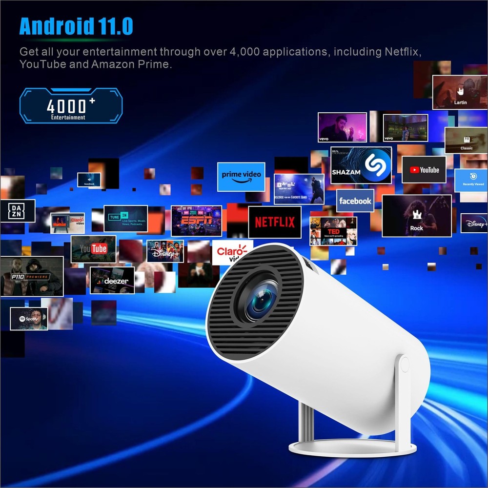 Portable Projector, Mini Projector with WiFi and Bluetooth, Support 4K 1080P ...