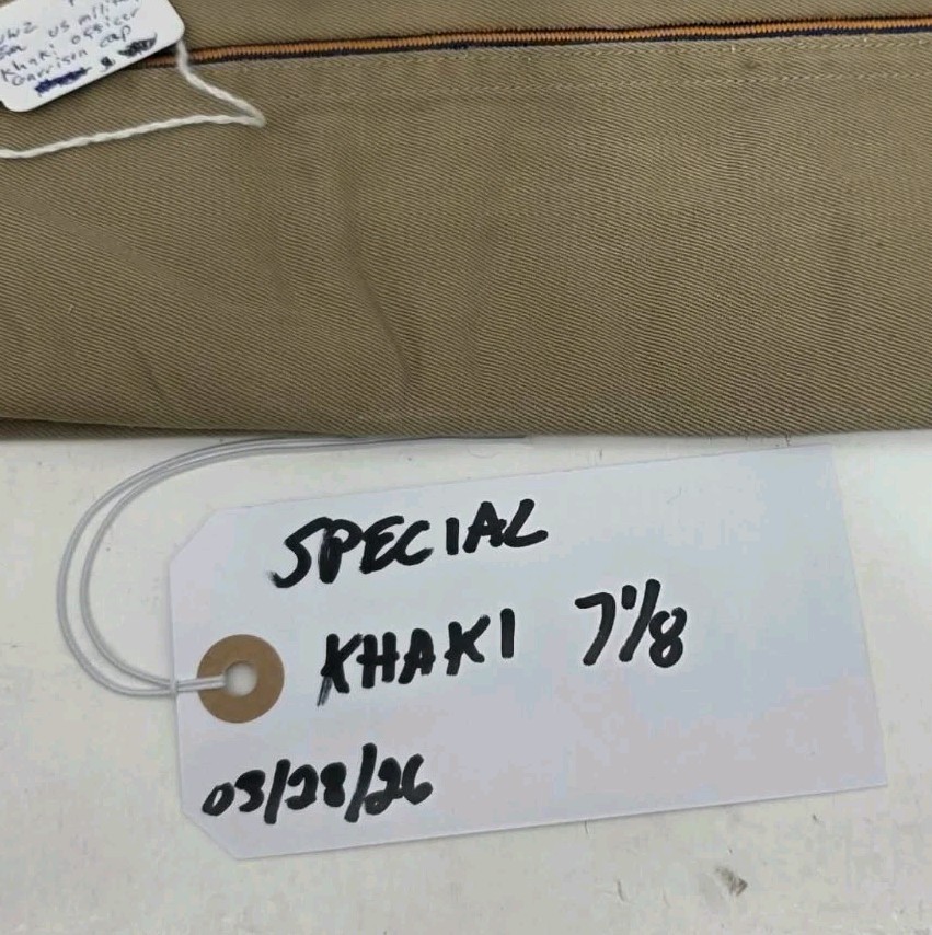 ORIGINAL WWII US ARMY INFANTRY OVERSEAS GARRISON KHAKI HAT CAP 8-33 • SIZE 7 1/8