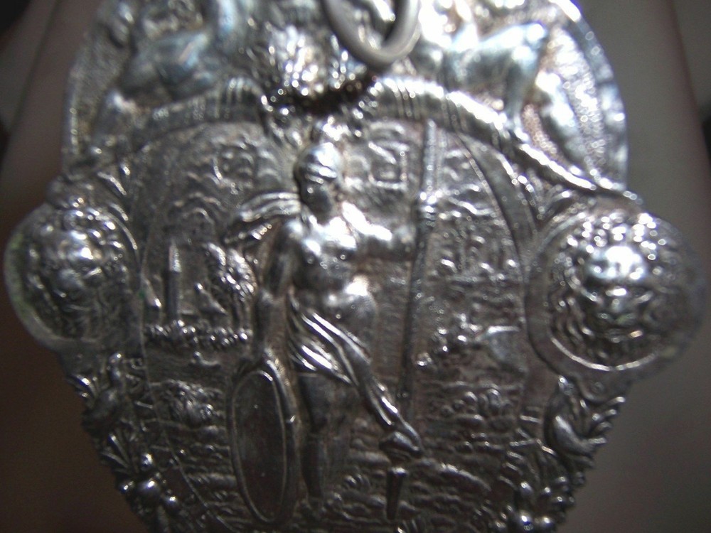 ENORMOUS HALLMARKED ORNATE DUTCH SOLID SILVER SERVING FORK & SPOON SET 396 grams