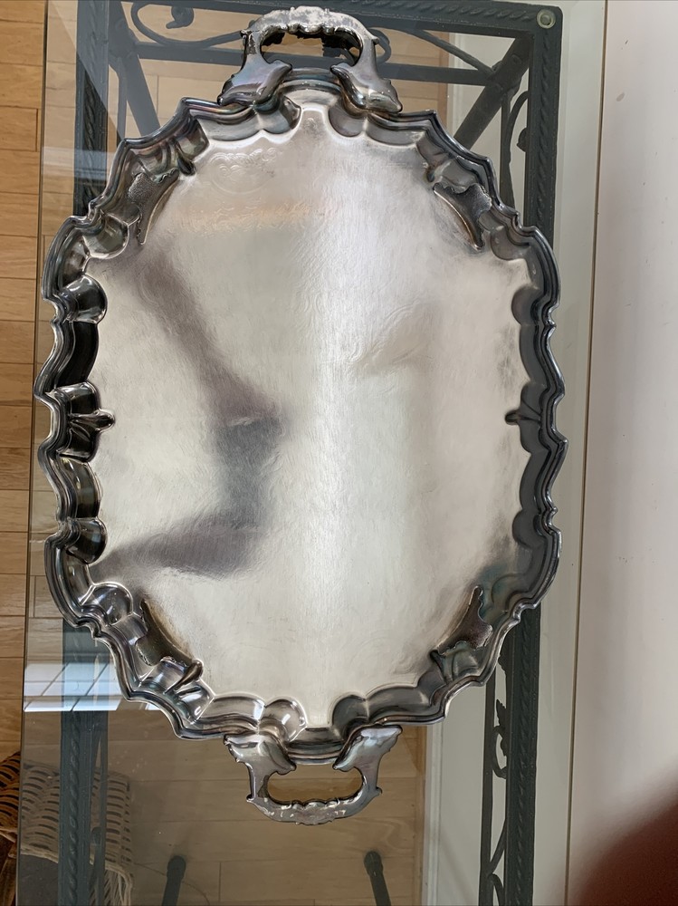 EPCA BRISTOL SILVER 70 PLATED DOUBLE HANDLE SERVING PLATTER- 26”