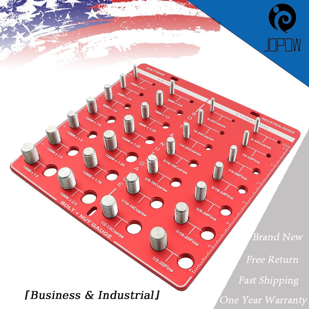 Nut and Bolt Thread Checker 28 Thread Identifier 14 Metric & 14 Standard Size